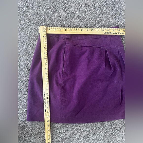 Tabitha Anthropologie Purple Plum Skirt Size 8 Pleated Runny Yoke Mini Textured - Picture 6 of 10